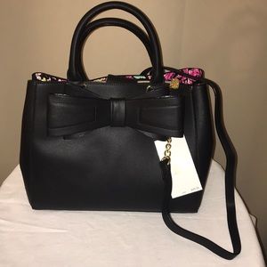 Betsey Johnson Satchel Bow Black